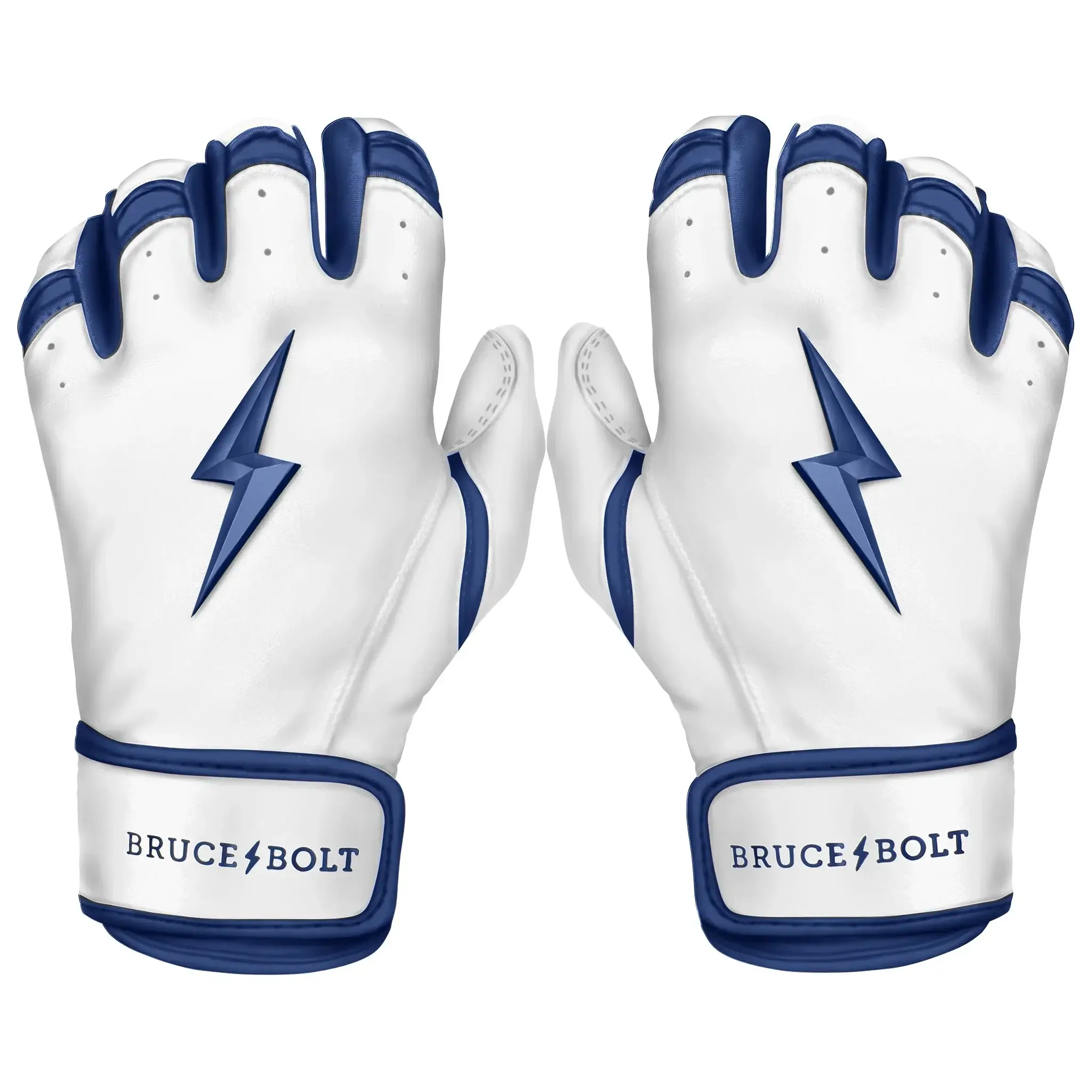 Bruce Bolt Premium Pro Chrome Short Cuff Batting Gloves Navy