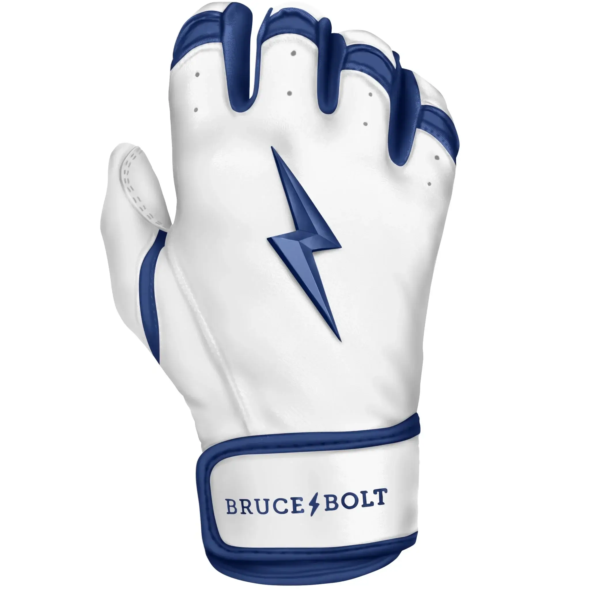 Bruce Bolt Premium Pro Chrome Short Cuff Batting Gloves Navy - Image 2