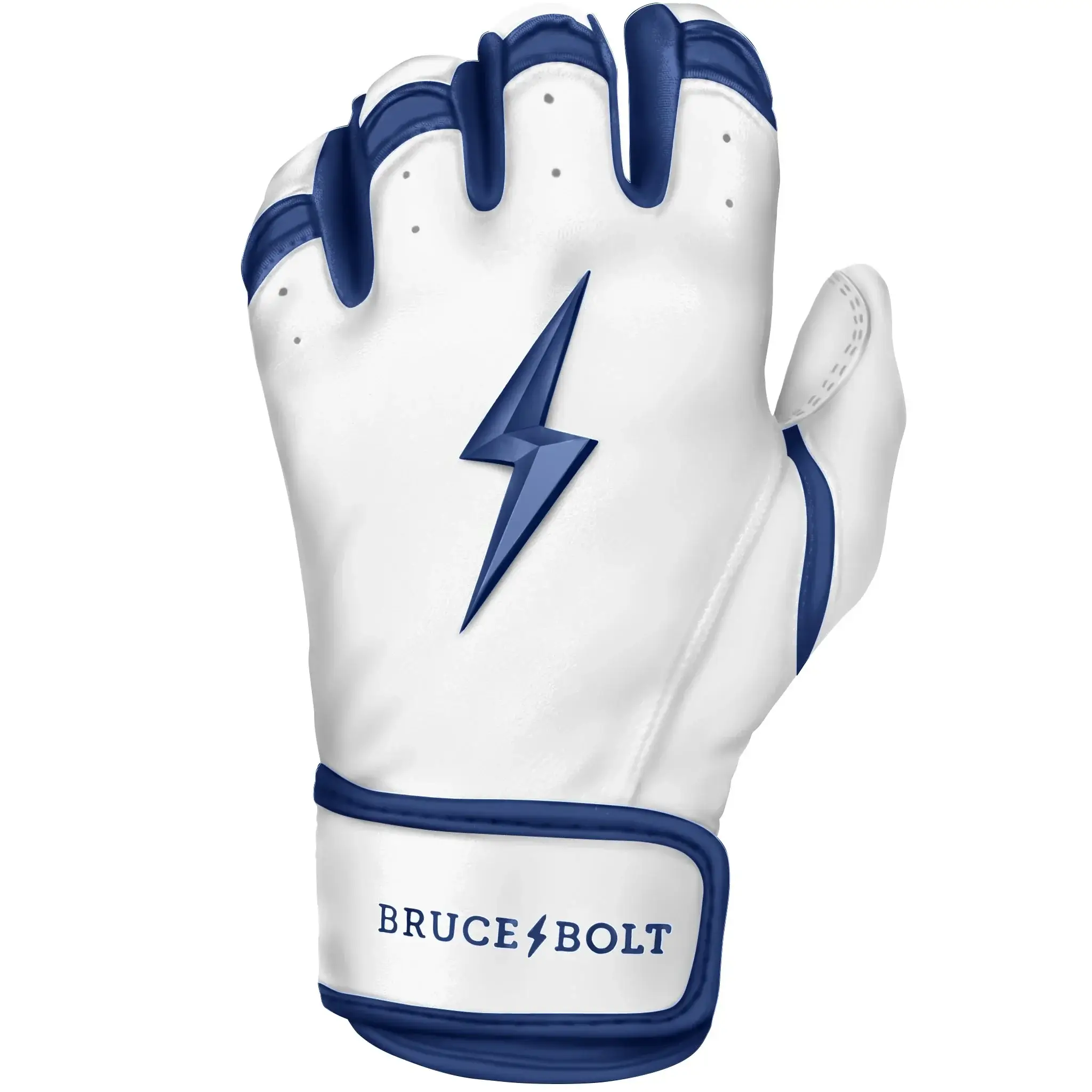 Bruce Bolt Premium Pro Chrome Short Cuff Batting Gloves Navy - Image 3