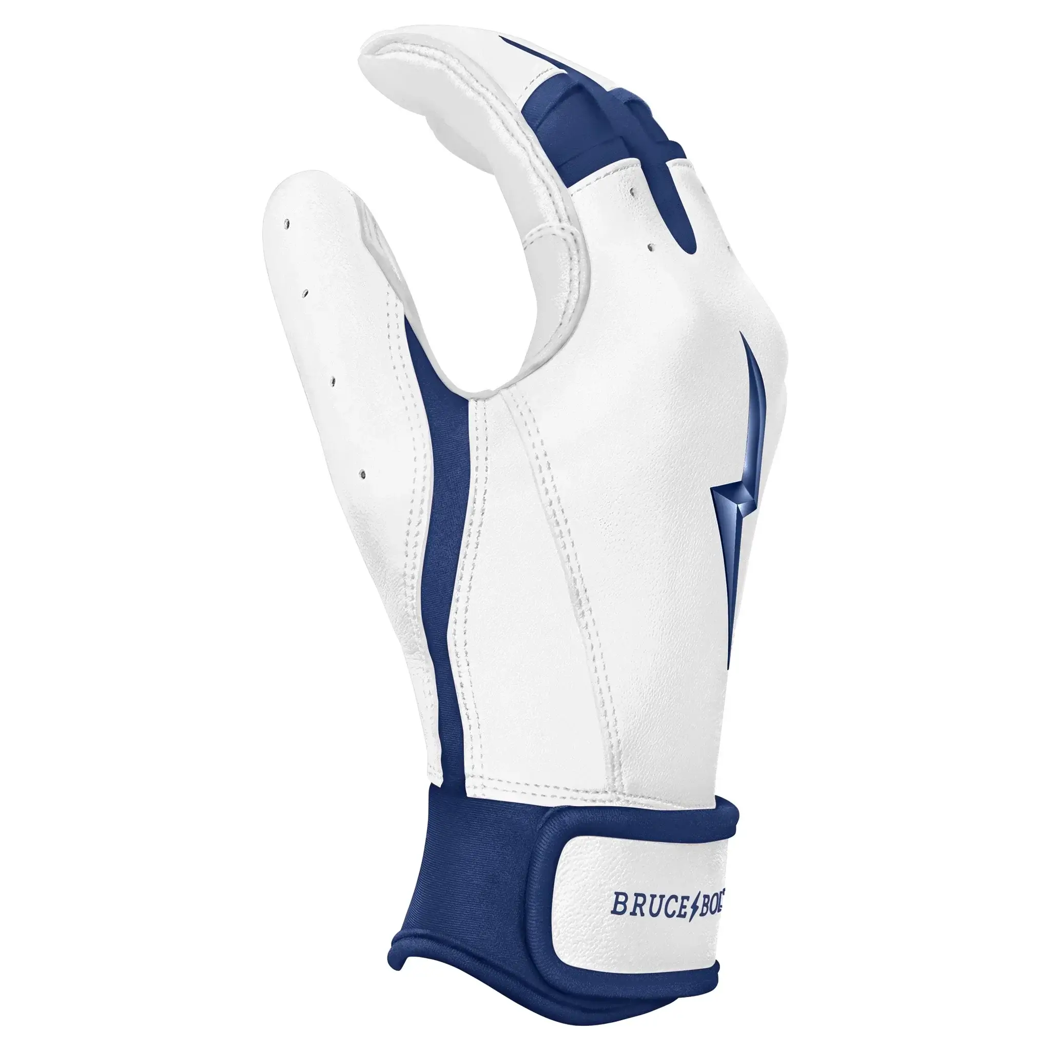 Bruce Bolt Premium Pro Chrome Short Cuff Batting Gloves Navy - Image 5