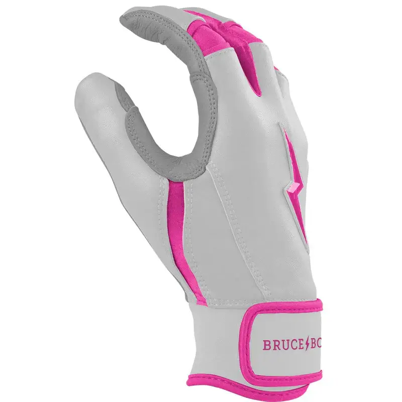 Bruce Bolt Premium Pro Chrome Short Cuff Batting Gloves - Pink - Image 4