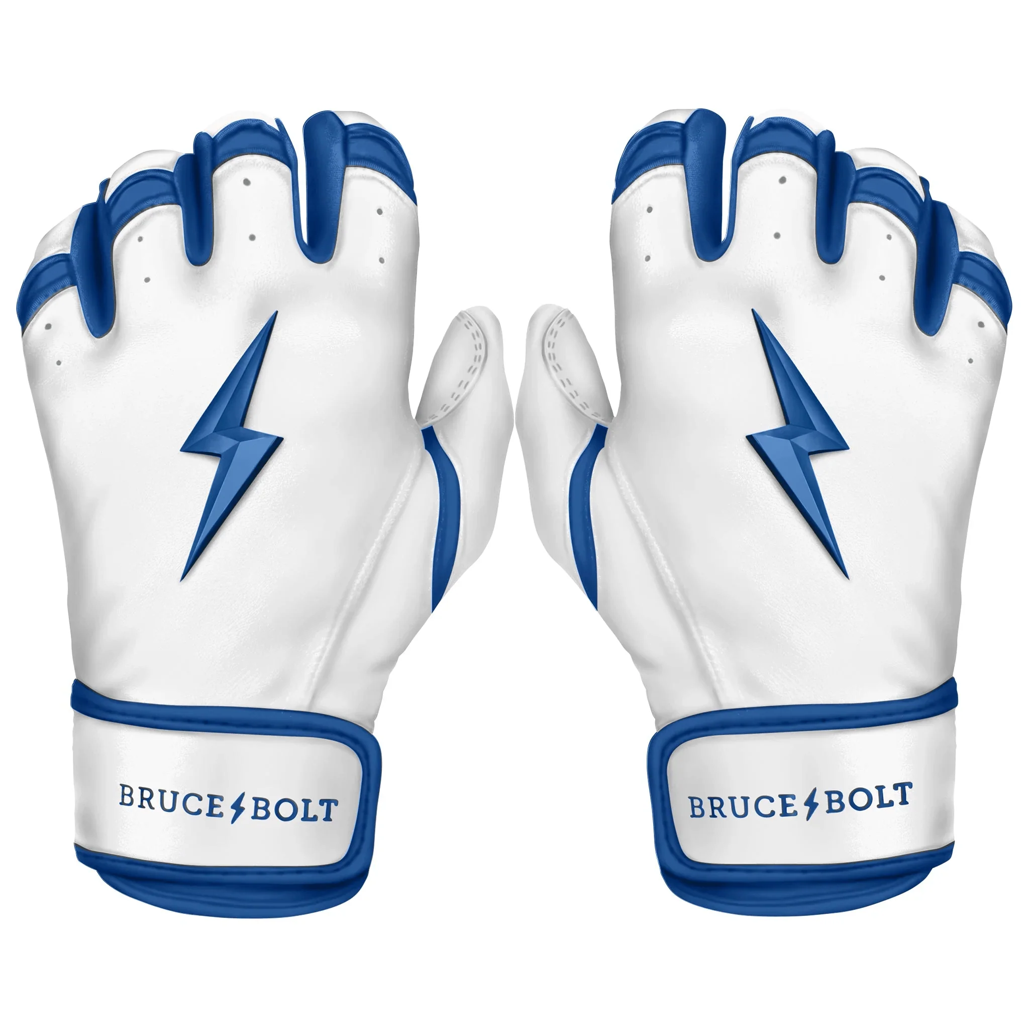 Bruce Bolt Premium Pro Chrome Short Cuff Batting Gloves - Royal