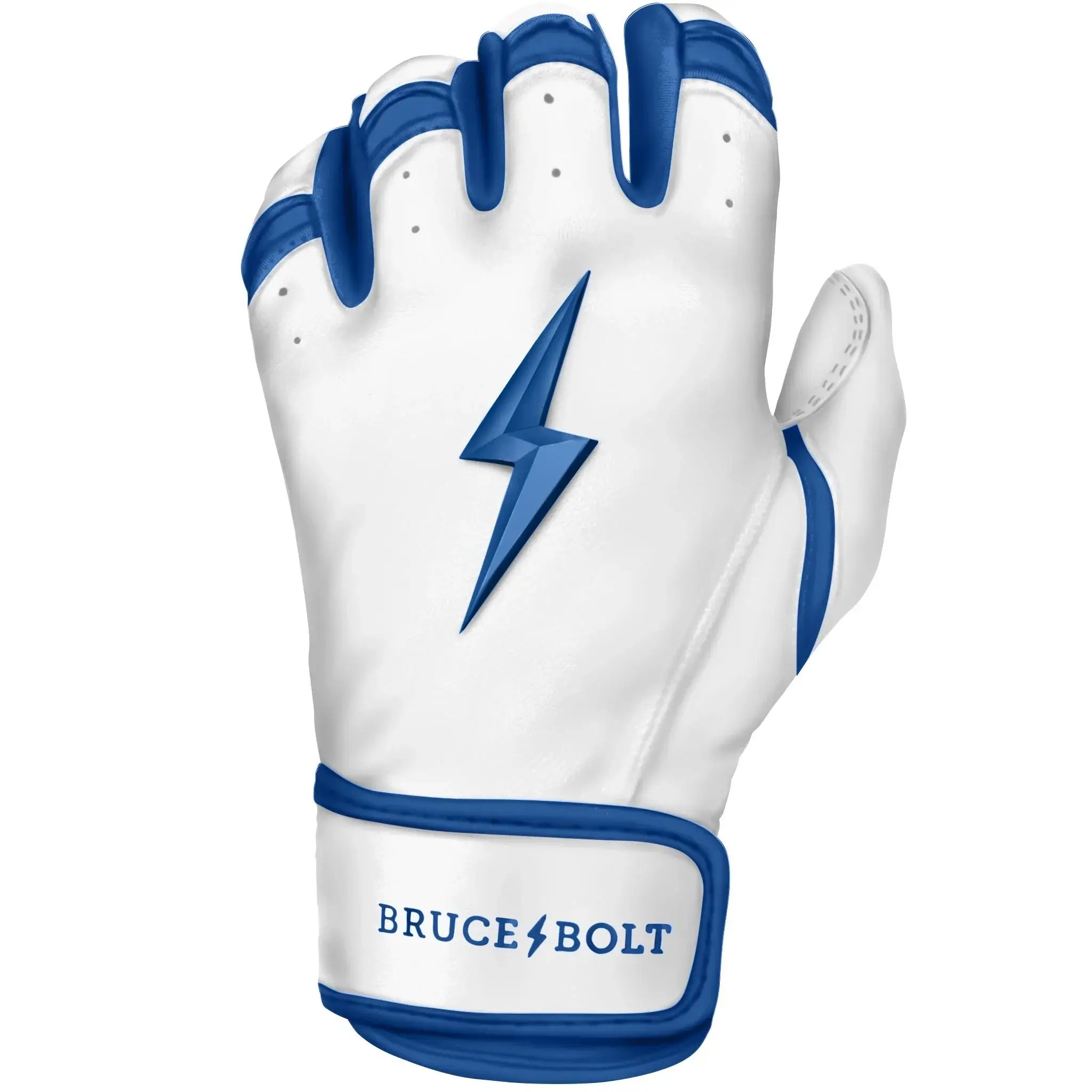 Bruce Bolt Premium Pro Chrome Short Cuff Batting Gloves - Royal - Image 3