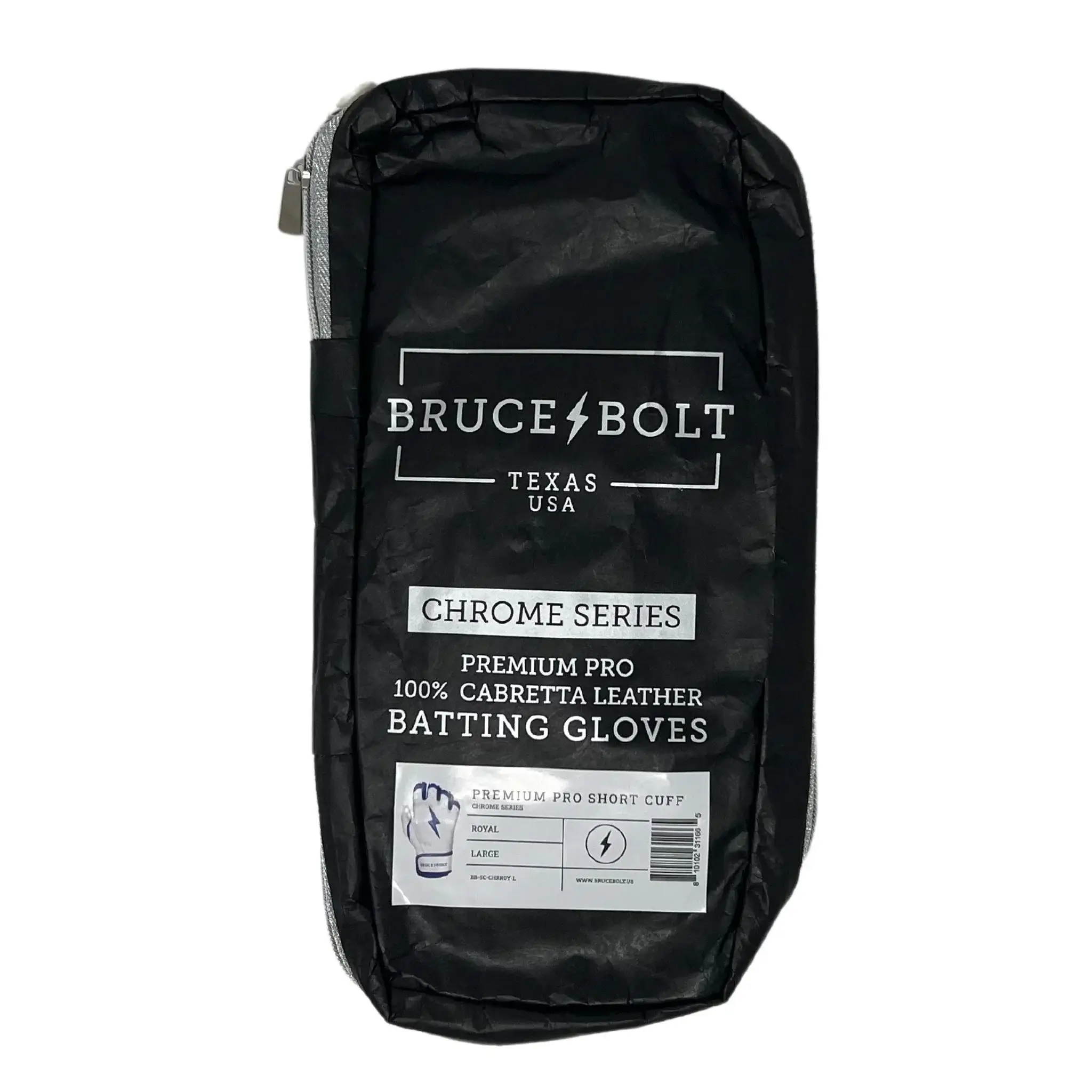 Bruce Bolt Premium Pro Chrome Short Cuff Batting Gloves - Royal - Image 7