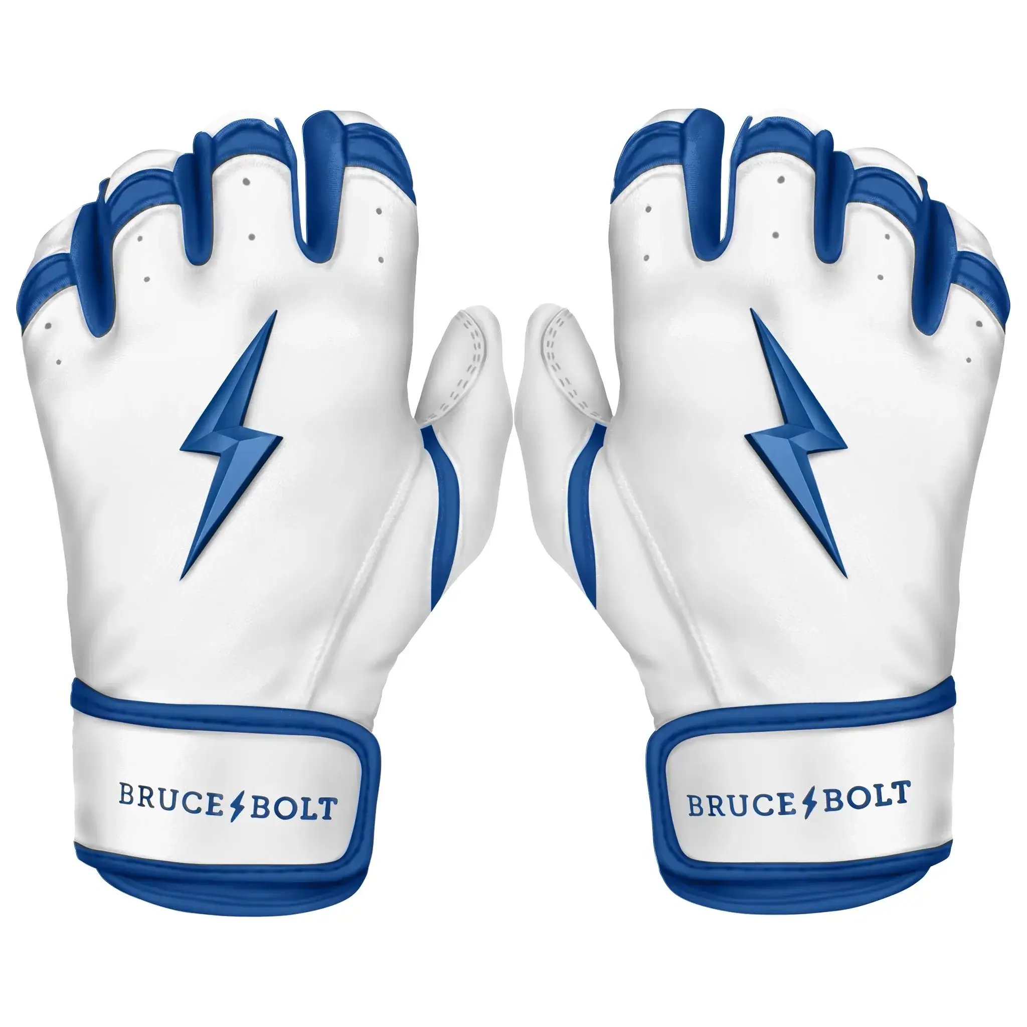 Bruce Bolt Premium Pro Chrome Short Cuff Batting Gloves - Royal - Image 8