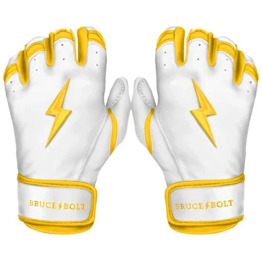 Bruce Bolt Premium Pro Chrome Short Cuff Batting Gloves Yellow - Image 9
