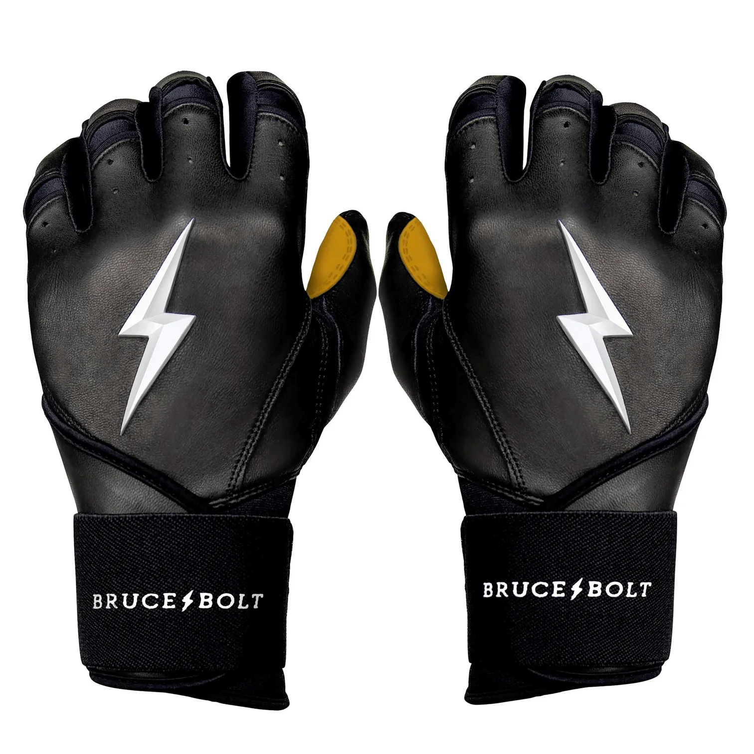 Bruce Bolt Premium Pro Long Cuff Batting Gloves - Black - Image 9