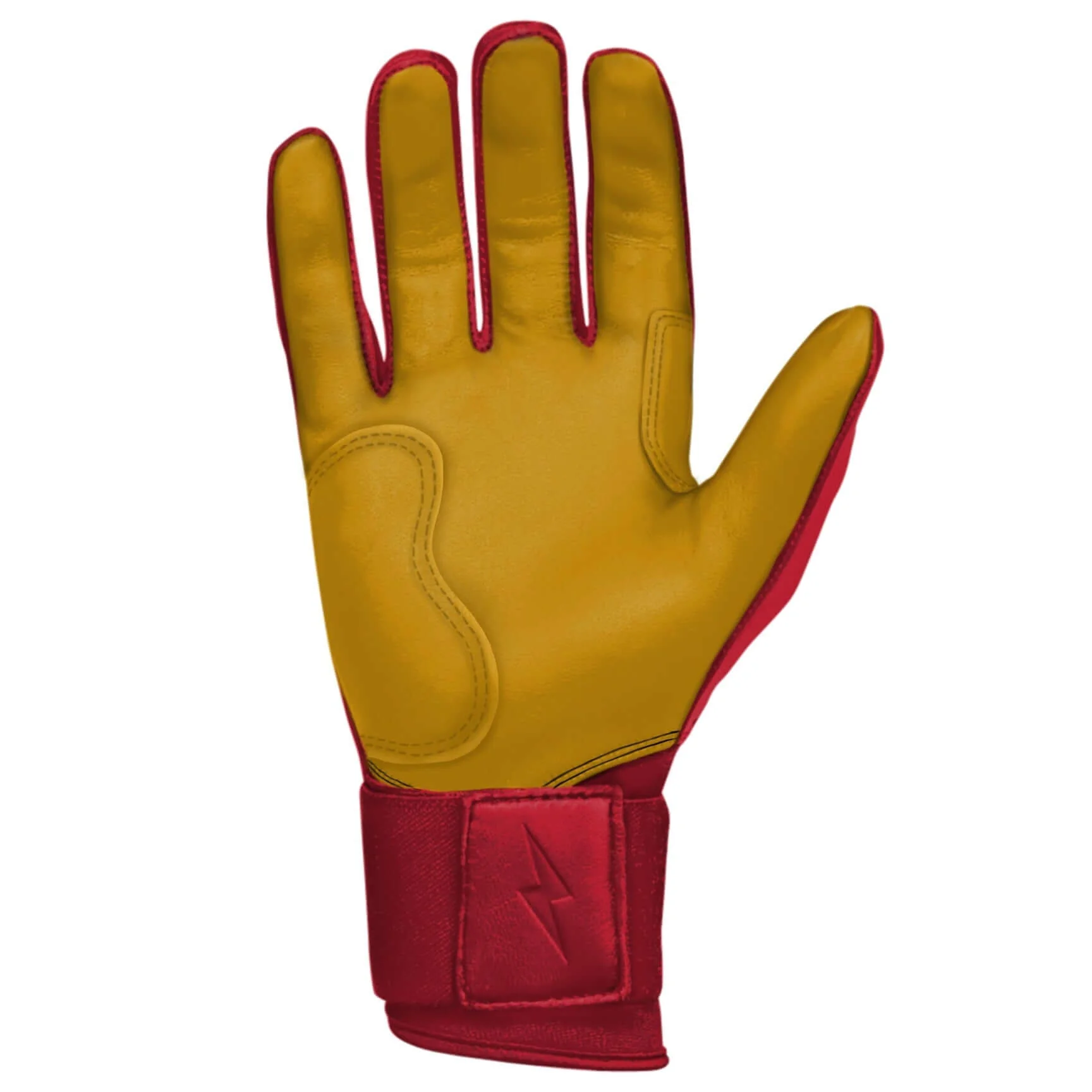 Bruce Bolt Premium Pro Long Cuff Batting Gloves - Red - Image 2