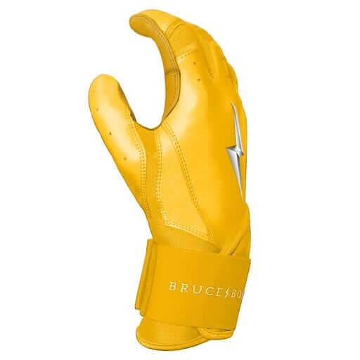 Bruce Bolt Premium Pro Long Cuff Batting Gloves Yellow - Image 3