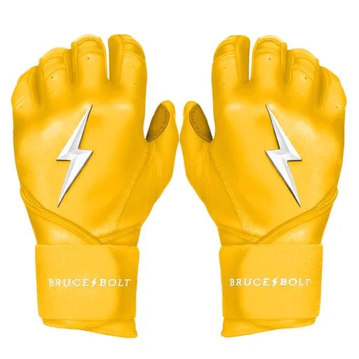 Bruce Bolt Premium Pro Long Cuff Batting Gloves Yellow - Image 9