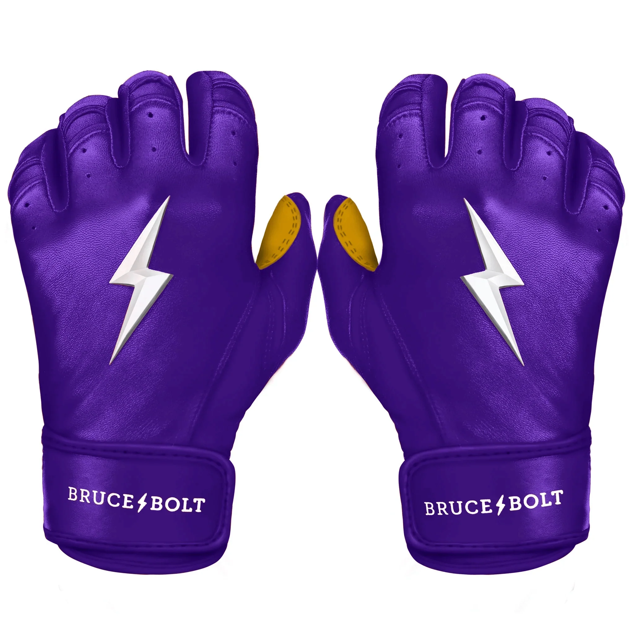 Bruce Bolt Premium Pro Short Cuff Batting Gloves Purple - Image 10