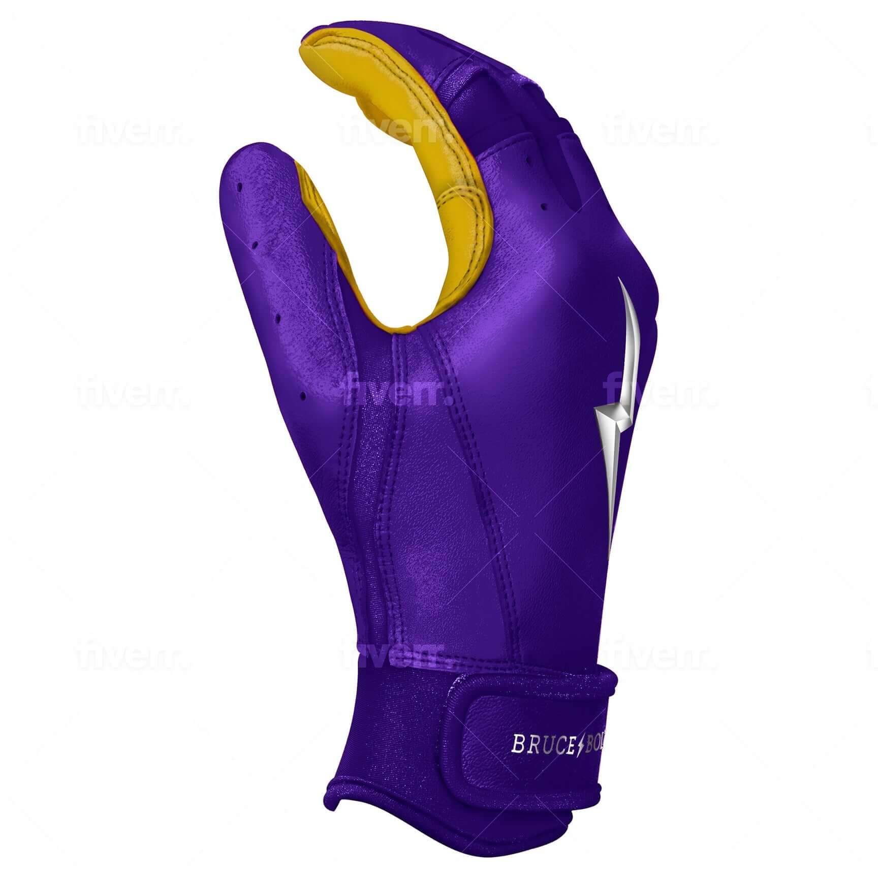 Bruce Bolt Premium Pro Short Cuff Batting Gloves Purple - Image 5