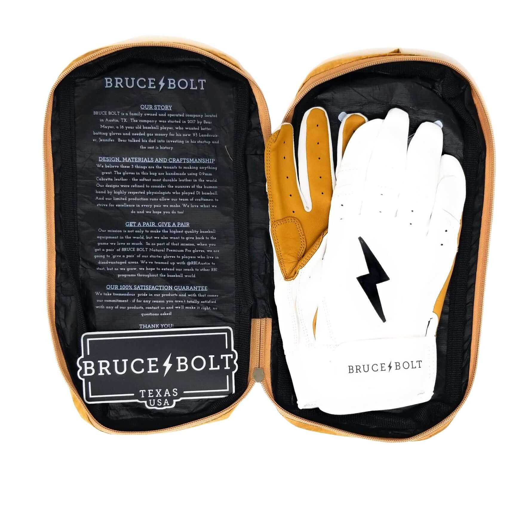 Bruce Bolt Premium Pro Short Cuff Batting Gloves White - Image 3