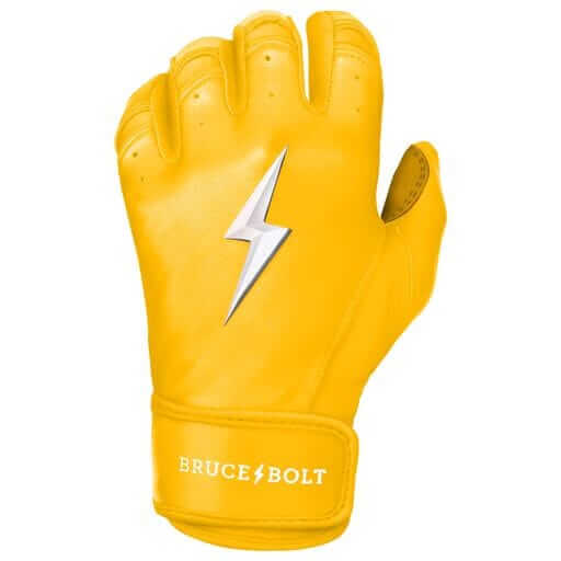 Bruce Bolt Premium Pro Short Cuff Batting Gloves Yellow - Image 5