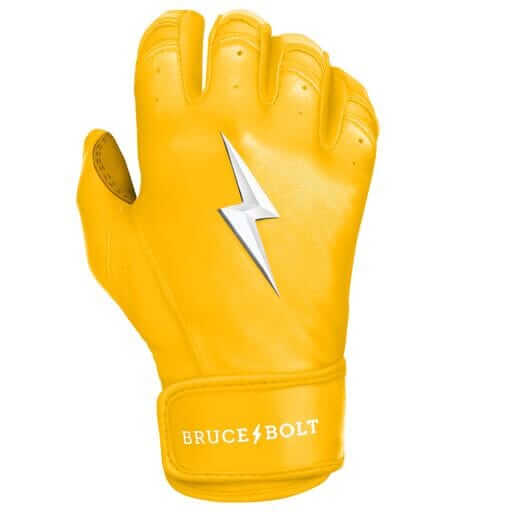 Bruce Bolt Premium Pro Short Cuff Batting Gloves Yellow - Image 6
