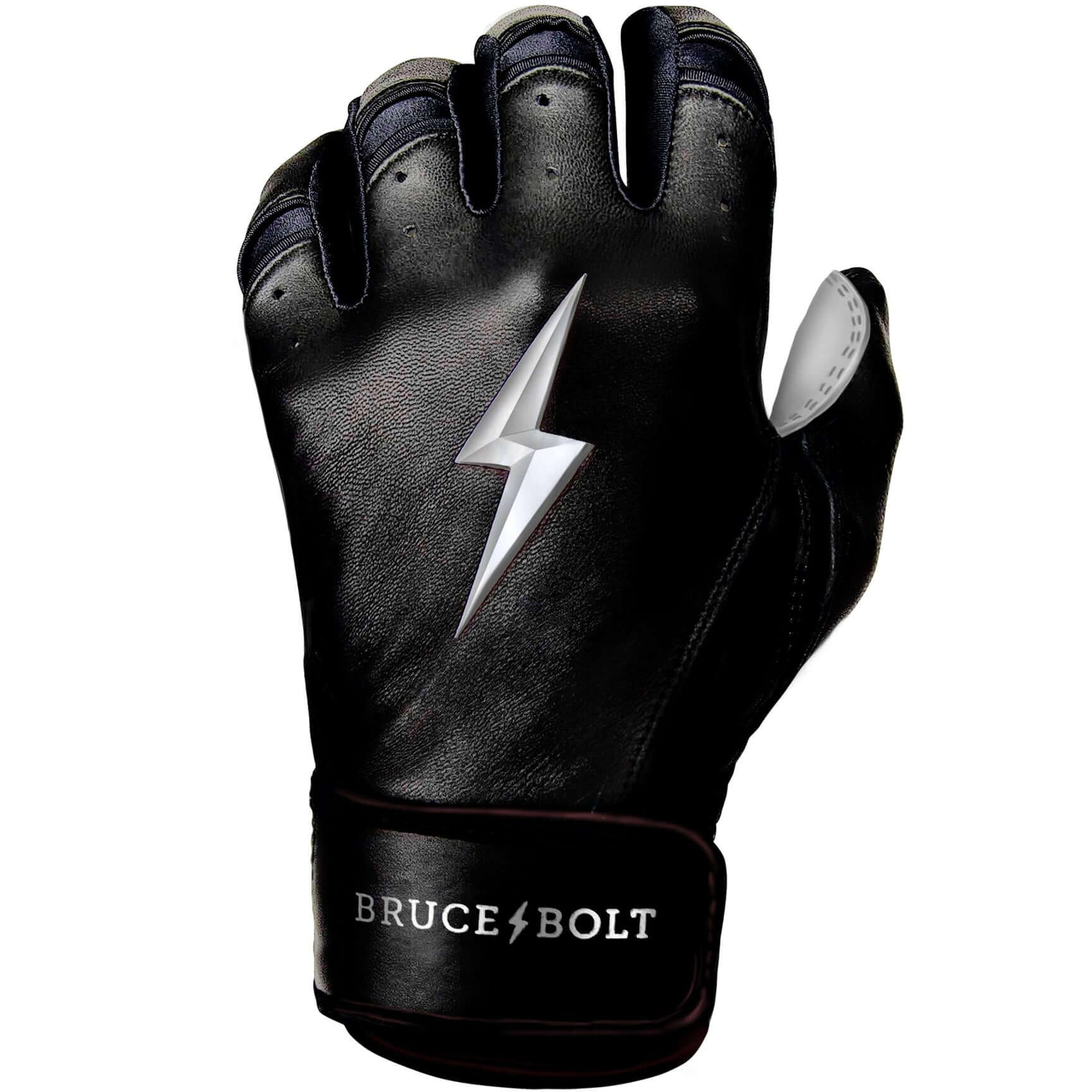Bruce Bolt Premium Pro Chrome Short Cuff Batting Gloves Black - Image 6