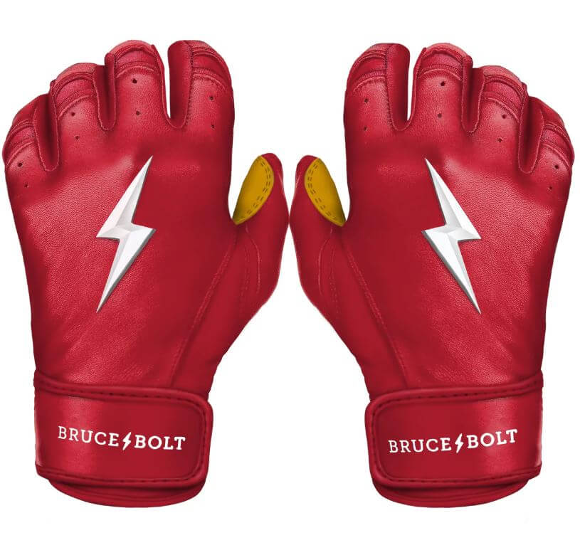 Bruce Bolt Premium Pro Short Cuff Batting Gloves Red - Image 11