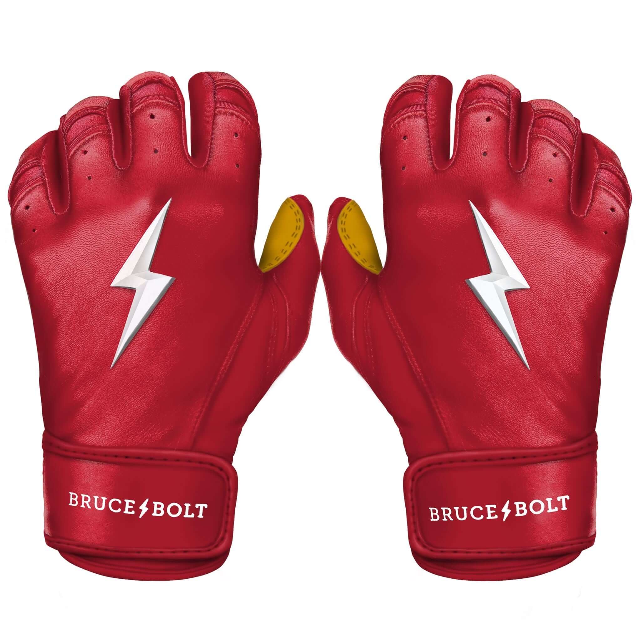 Bruce Bolt Premium Pro Short Cuff Batting Gloves Red - Image 3