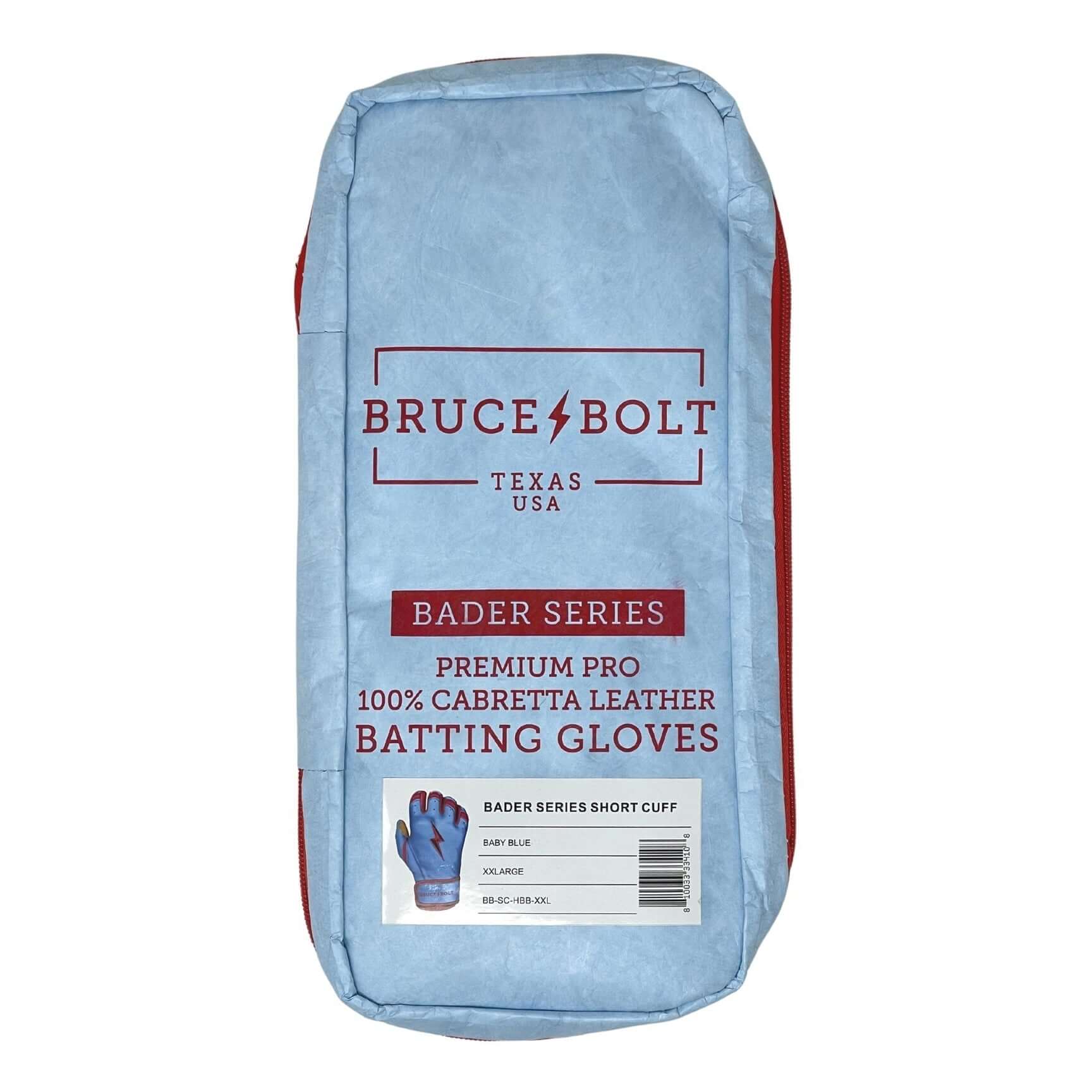 Bruce Bolt Youth Premium Pro Bader Series Short Cuff Batting Gloves Baby Blue - Image 5