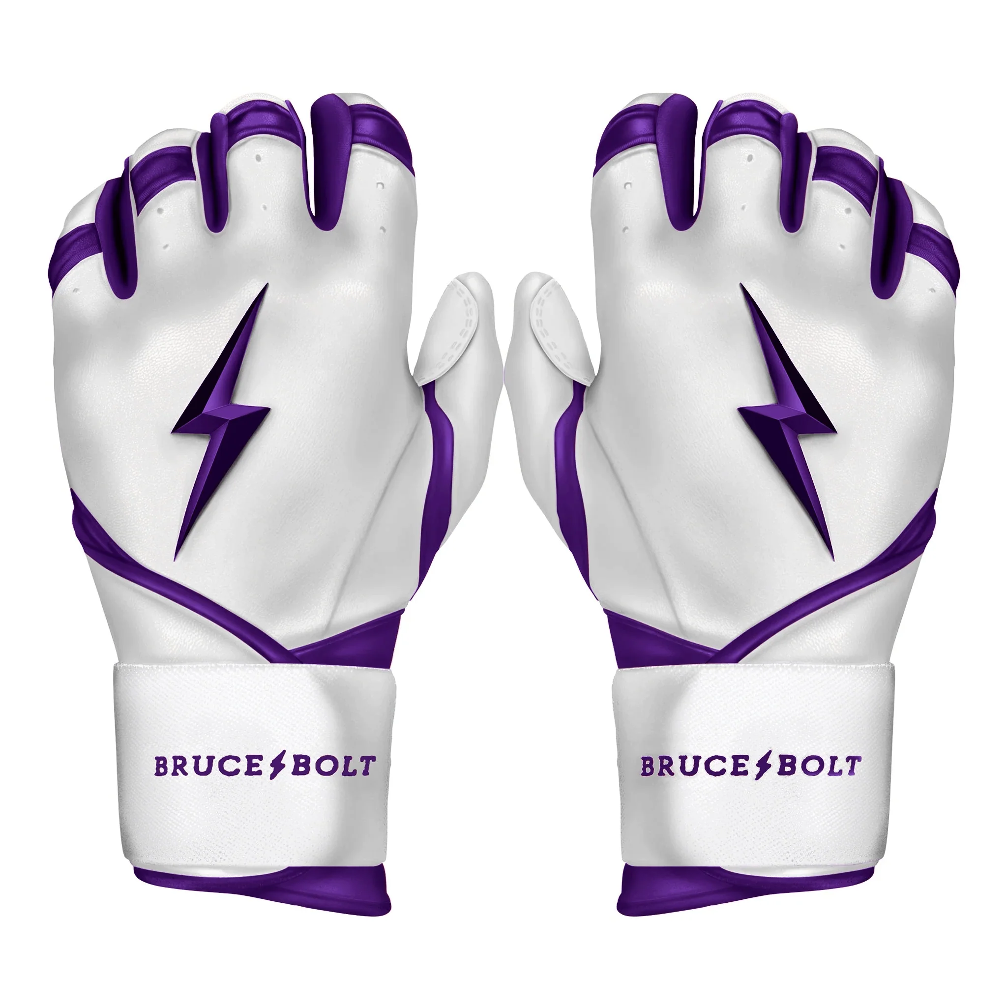 Bruce Bolt Youth Premium Pro Chrome Long Cuff Batting Gloves - Purple - Image 7