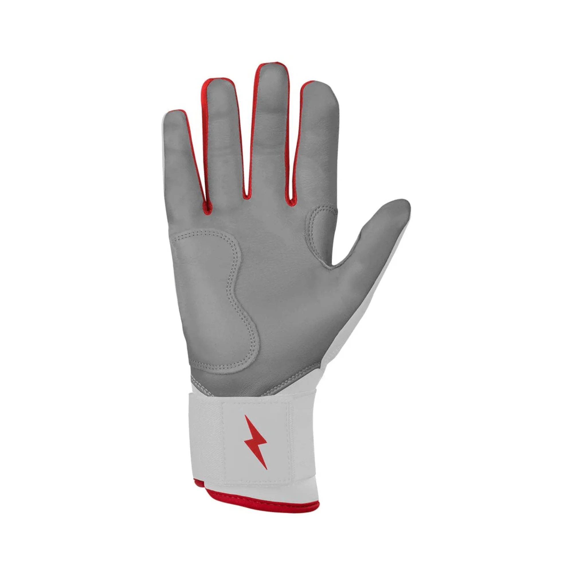 Bruce Bolt Youth Premium Pro Chrome Long Cuff Batting Gloves - Red - Image 4