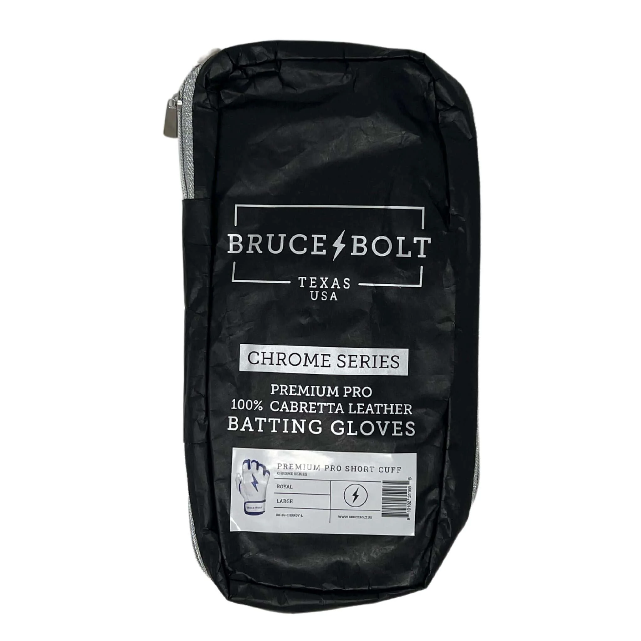 Bruce Bolt Youth Premium Pro Chrome Series Short Cuff Batting Gloves - Royal - Image 6