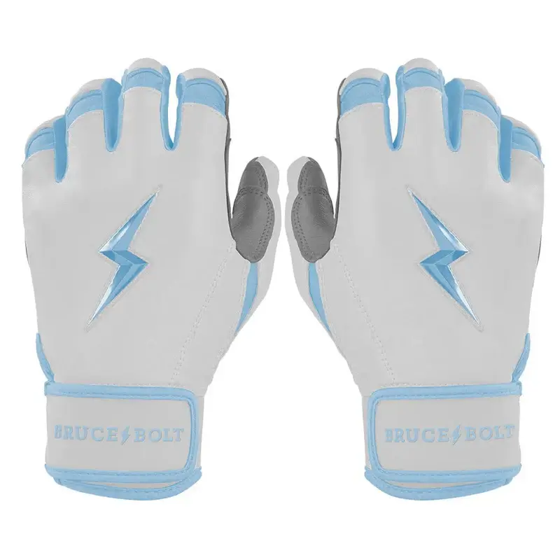 Bruce Bolt Youth Premium Pro Chrome Short Cuff Batting Gloves - Baby Blue