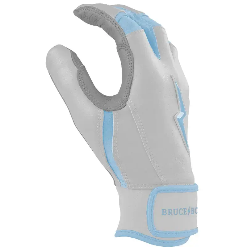 Bruce Bolt Youth Premium Pro Chrome Short Cuff Batting Gloves - Baby Blue - Image 5