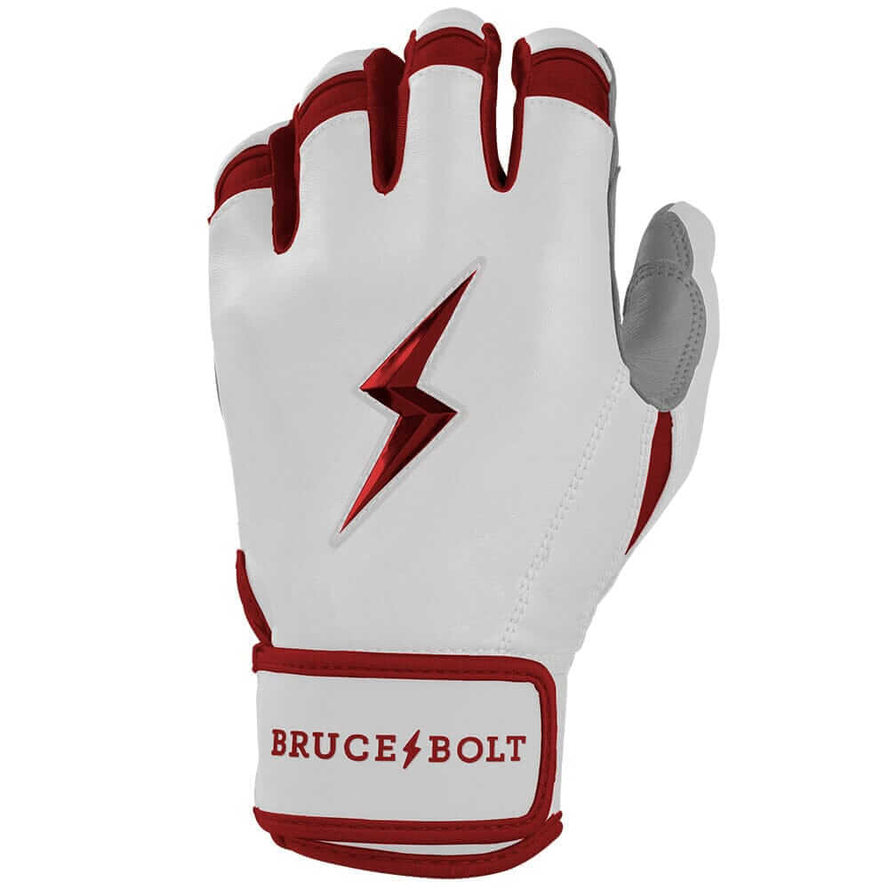 Bruce Bolt Youth Premium Pro Chrome Short Cuff Batting Gloves - Maroon - Image 6