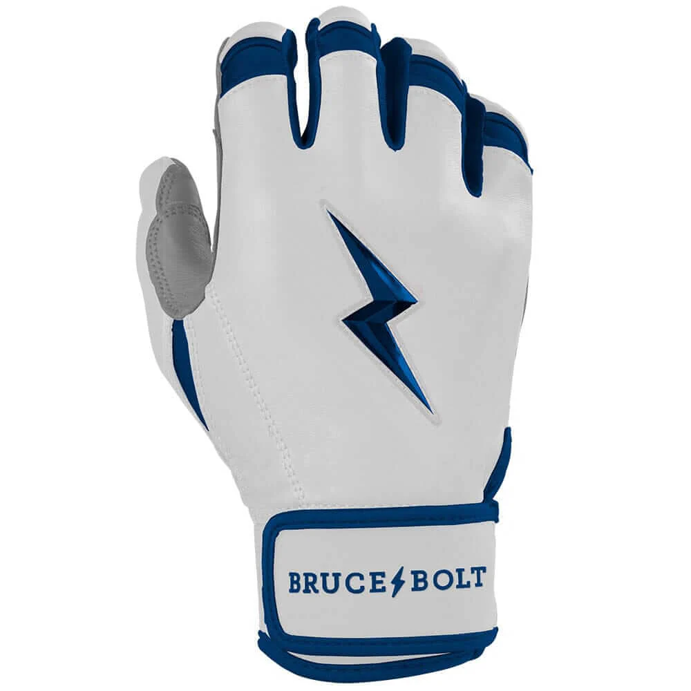 Bruce Bolt Youth Premium Pro Chrome Short Cuff Batting Gloves Navy - Image 5