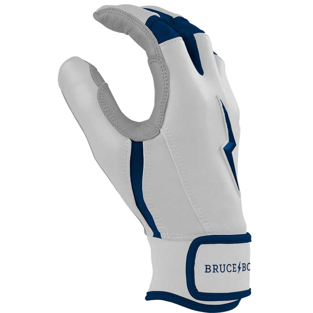 Bruce Bolt Youth Premium Pro Chrome Short Cuff Batting Gloves Navy - Image 6