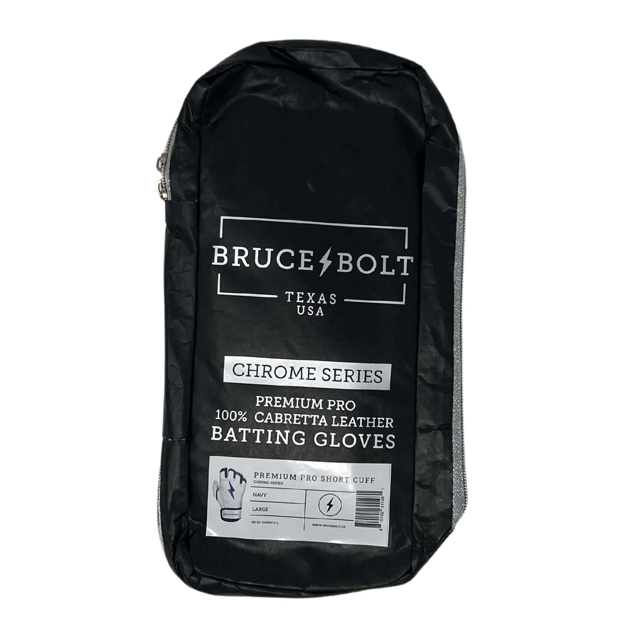 Bruce Bolt Youth Premium Pro Chrome Short Cuff Batting Gloves Navy - Image 7