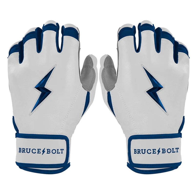 Bruce Bolt Youth Premium Pro Chrome Short Cuff Batting Gloves Navy - Image 8