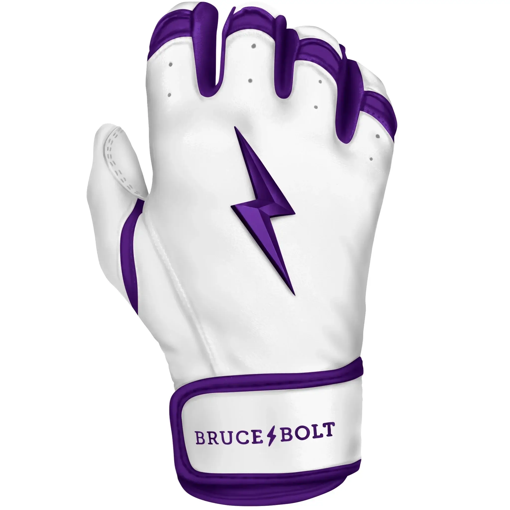 Bruce Bolt Youth Premium Pro Chrome Short Cuff Batting Gloves - Purple - Image 3