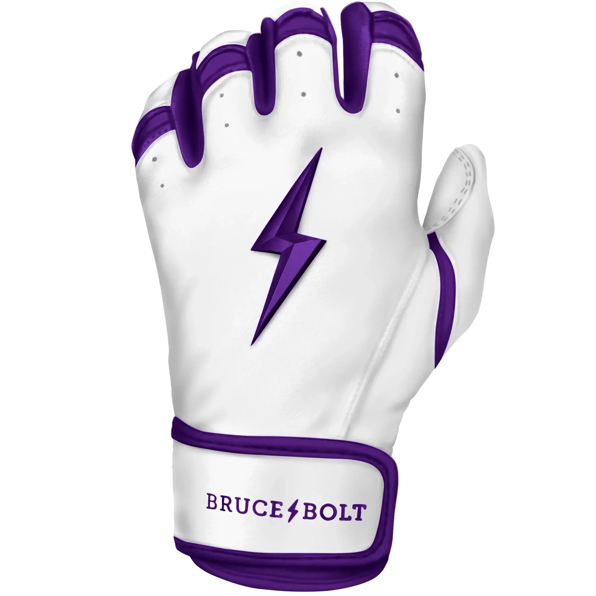 Bruce Bolt Youth Premium Pro Chrome Short Cuff Batting Gloves - Purple - Image 7