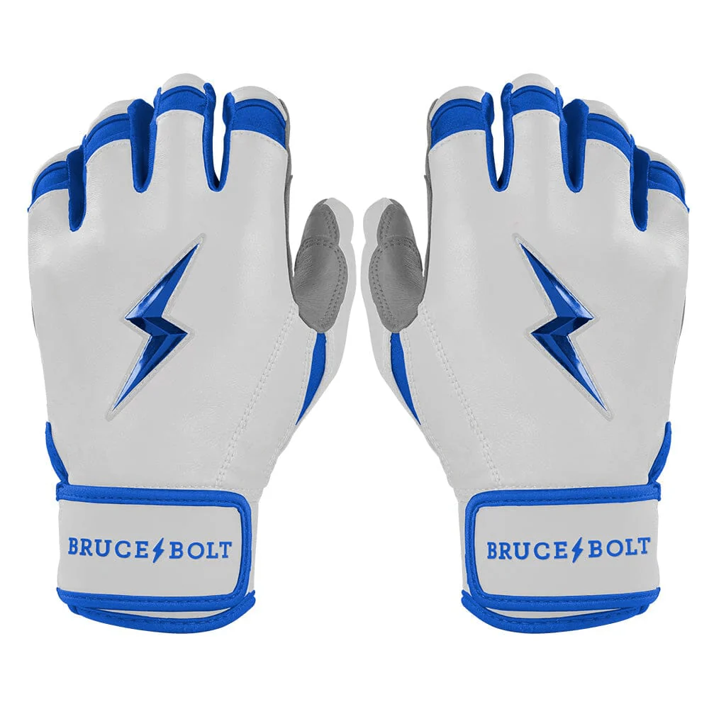 Bruce Bolt Youth Premium Pro Chrome Short Cuff Batting Gloves Royal - Image 2