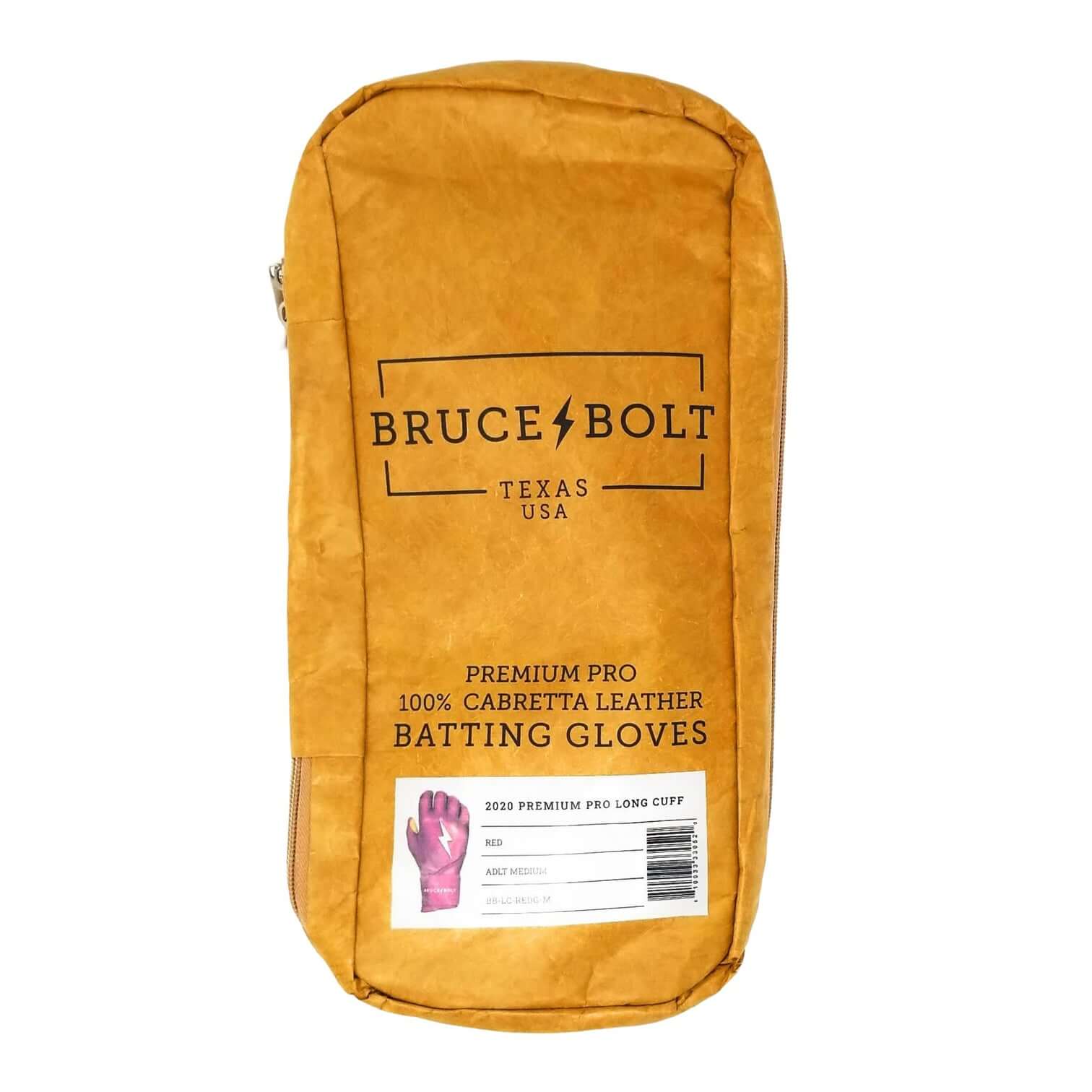 Bruce Bolt Youth Premium Pro Long Cuff Batting Gloves Red - Image 3