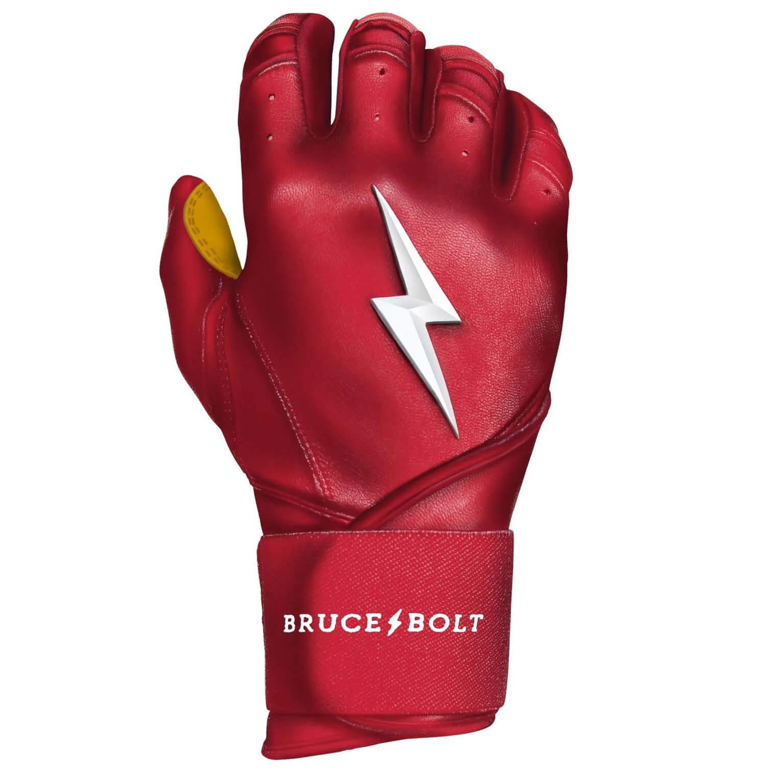 Bruce Bolt Youth Premium Pro Long Cuff Batting Gloves Red - Image 7