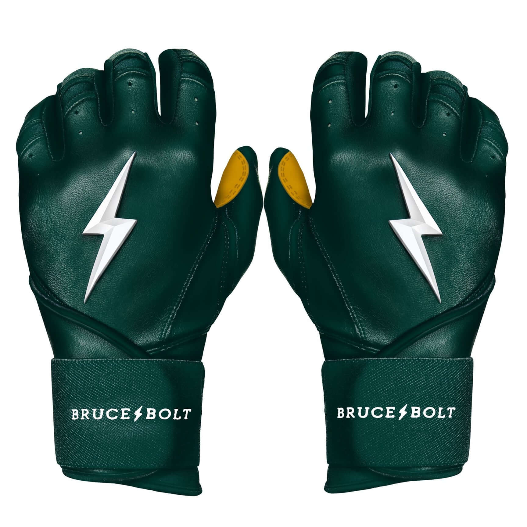 Bruce Bolt Youth Premium Pro Long Cuff Batting Gloves Green