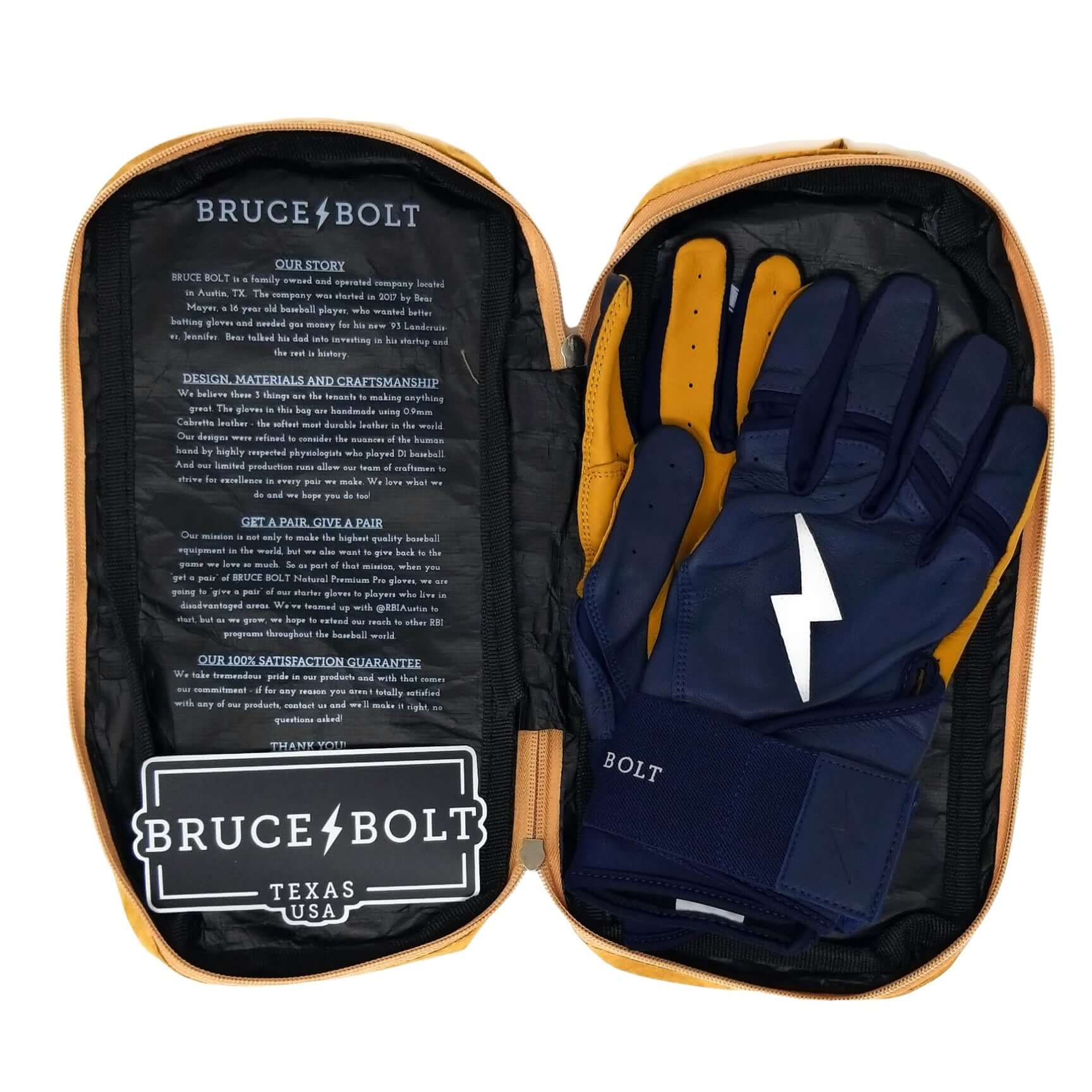 Bruce Bolt Youth Premium Pro Long Cuff Batting Gloves Navy - Image 5