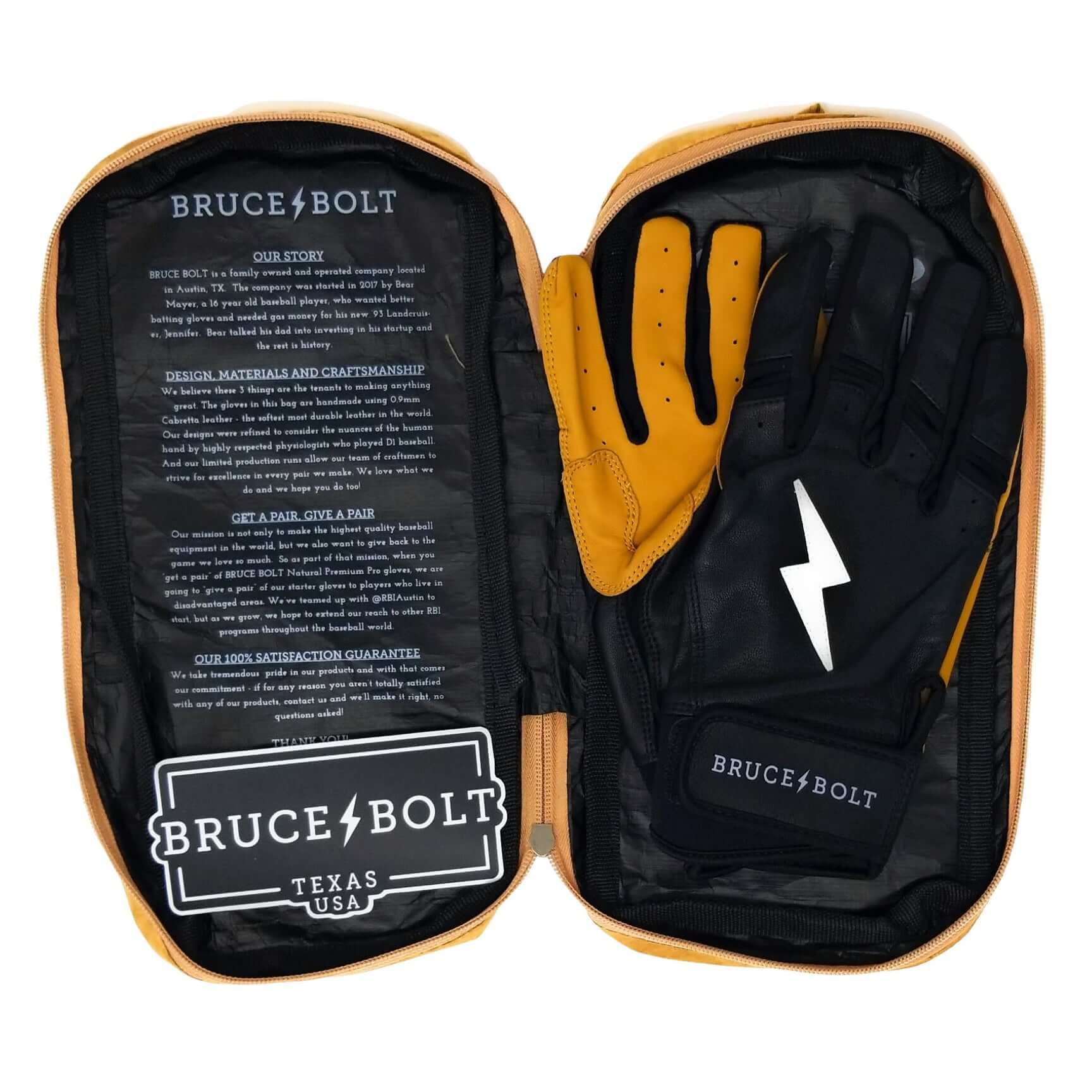 Bruce Bolt Youth Premium Pro Short Cuff Batting Gloves Black - Image 5