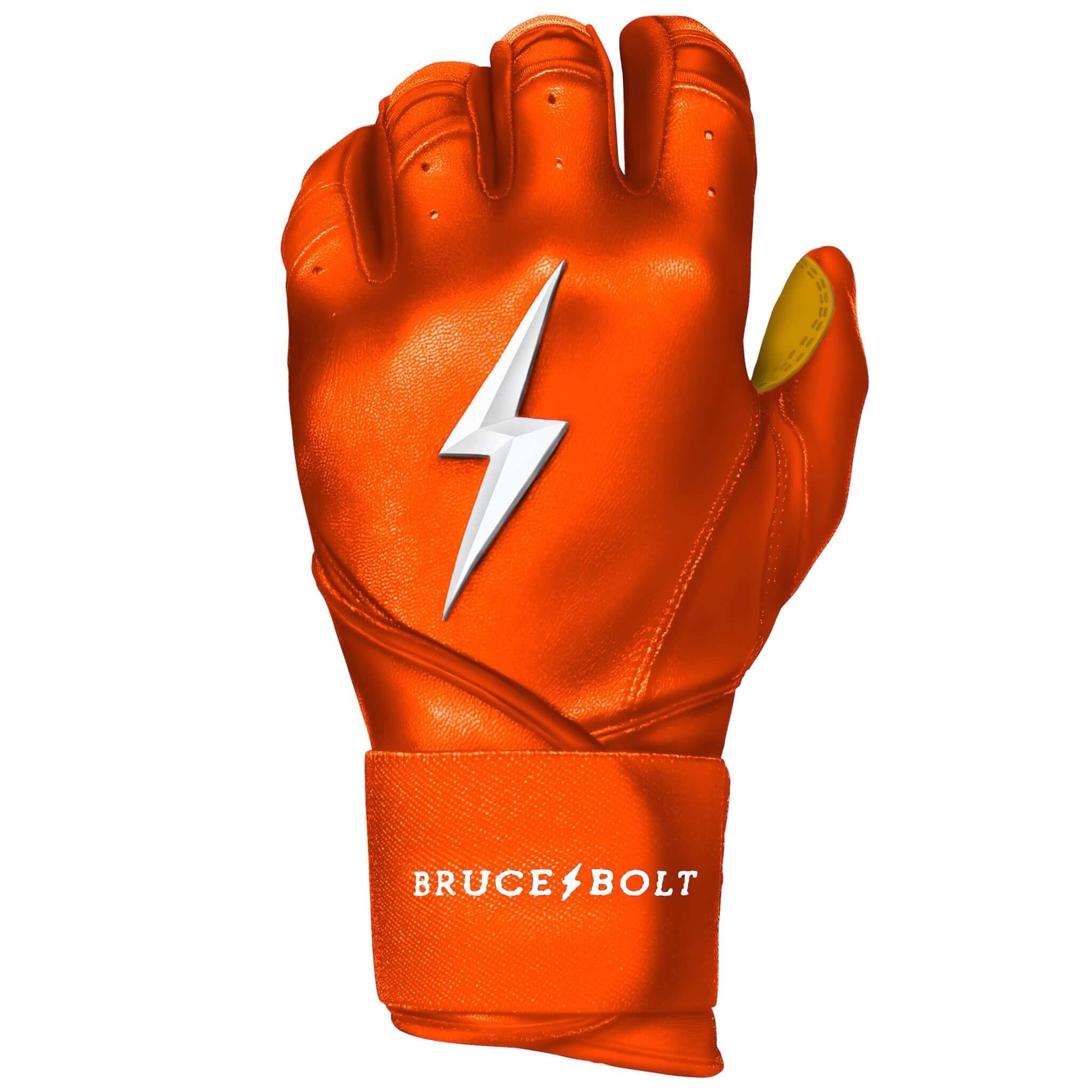 Bruce Bolt Youth Premium Pro  Short Cuff Batting Gloves Orange - Image 3