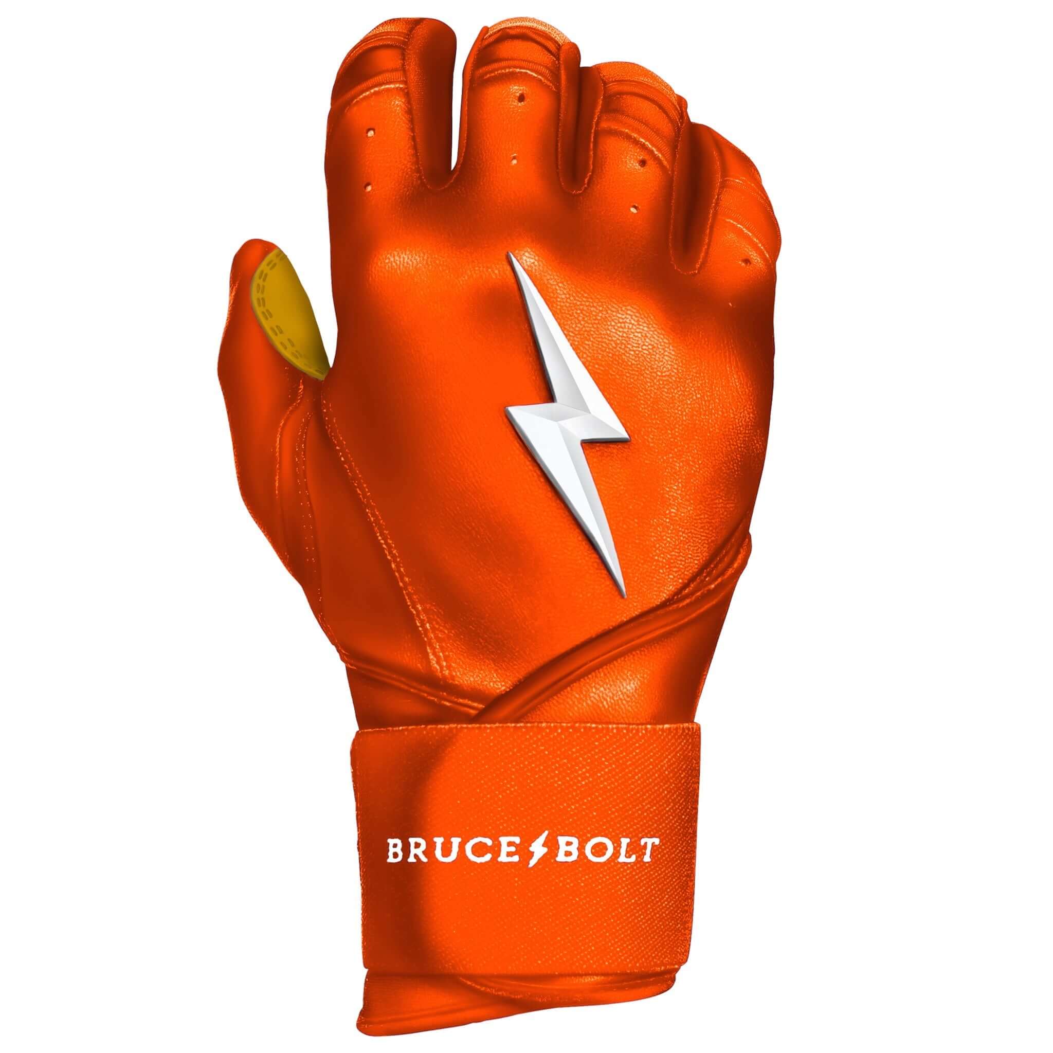 Bruce Bolt Youth Premium Pro  Short Cuff Batting Gloves Orange - Image 4