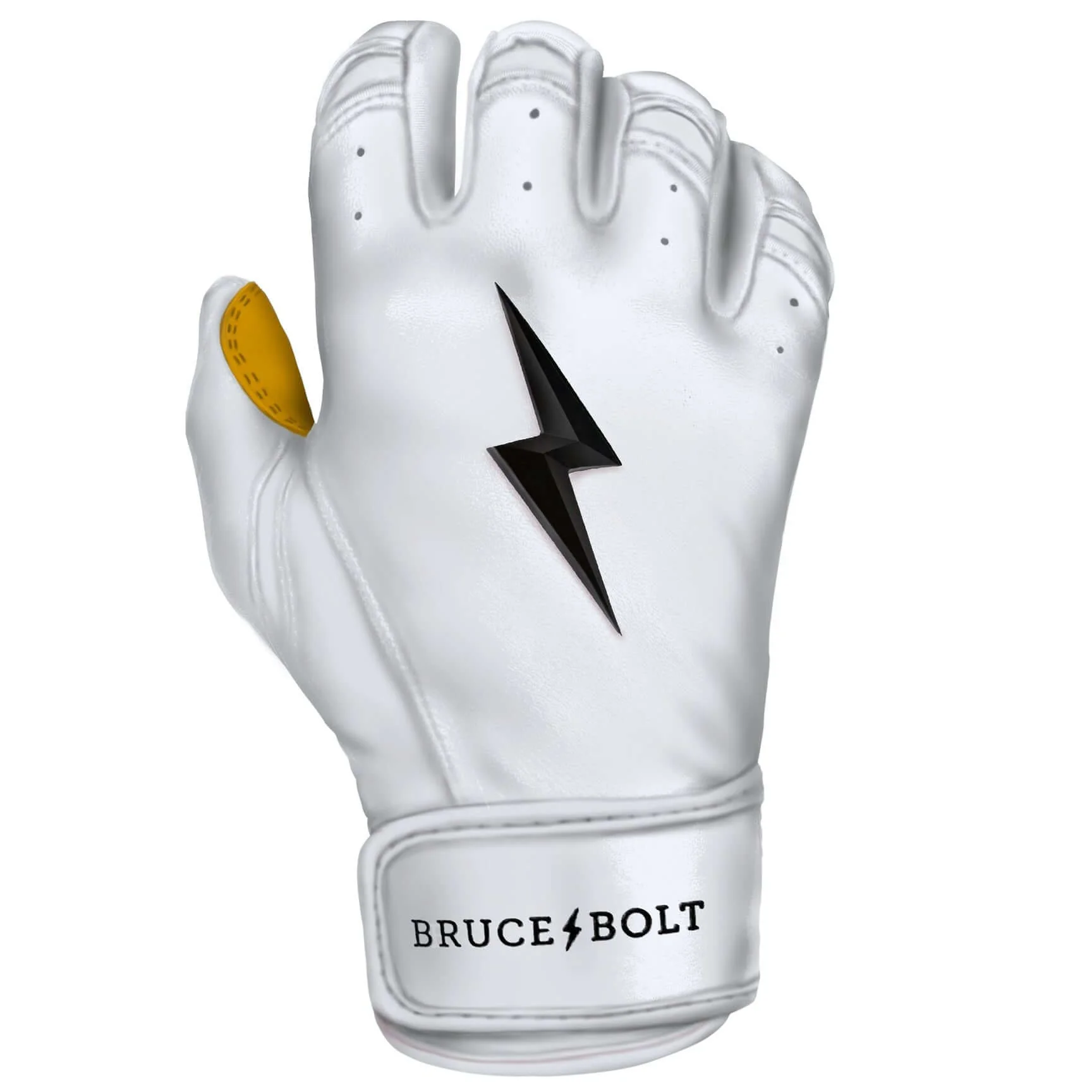 Bruce Bolt Youth Premium Pro Short Cuff Batting Gloves White - Image 8