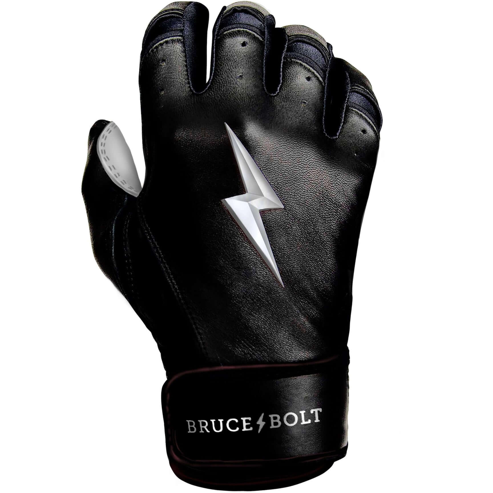 Bruce Bolt Youth Premium Pro Chrome Short Cuff Batting Gloves Black - Image 4