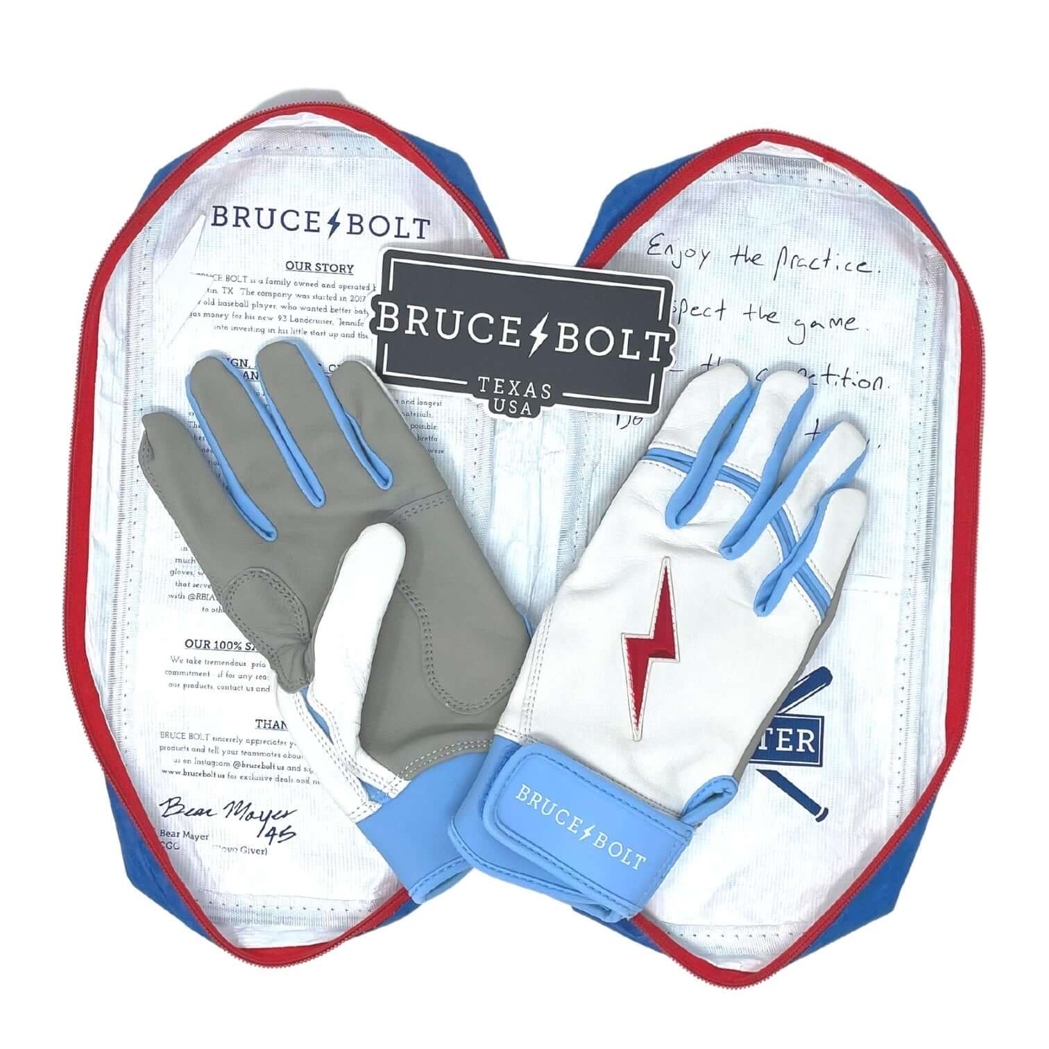 Bruce Bolt Youth Premium Pro Happ Series Short Cuff Batting Gloves - Image 3