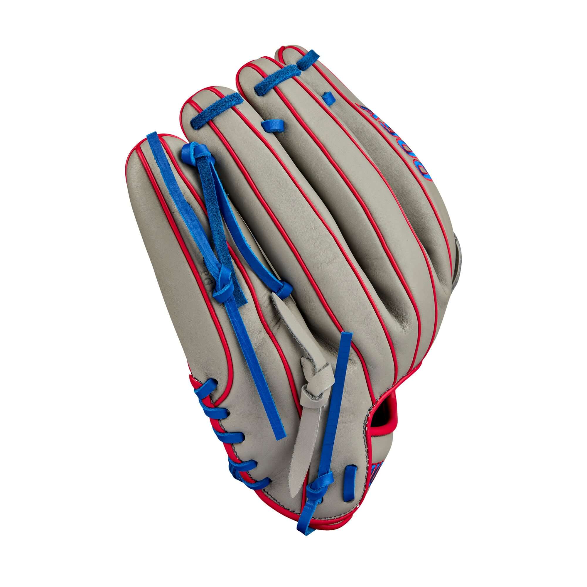 Wilson 2024 A900 PF12 Pedroia Fit Utility Baseball Glove 12” - Grey/Red /Royal - Image 5