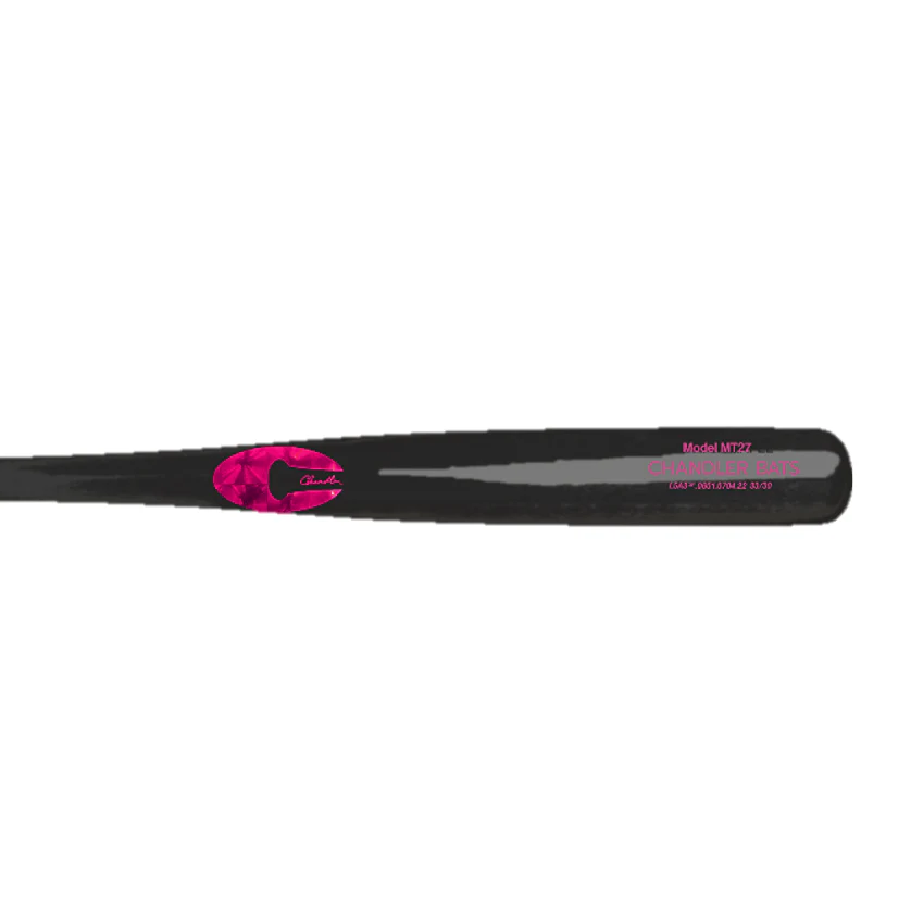 Chandler MT27 Maple Wood Baseball Bat Black Pink - Image 3