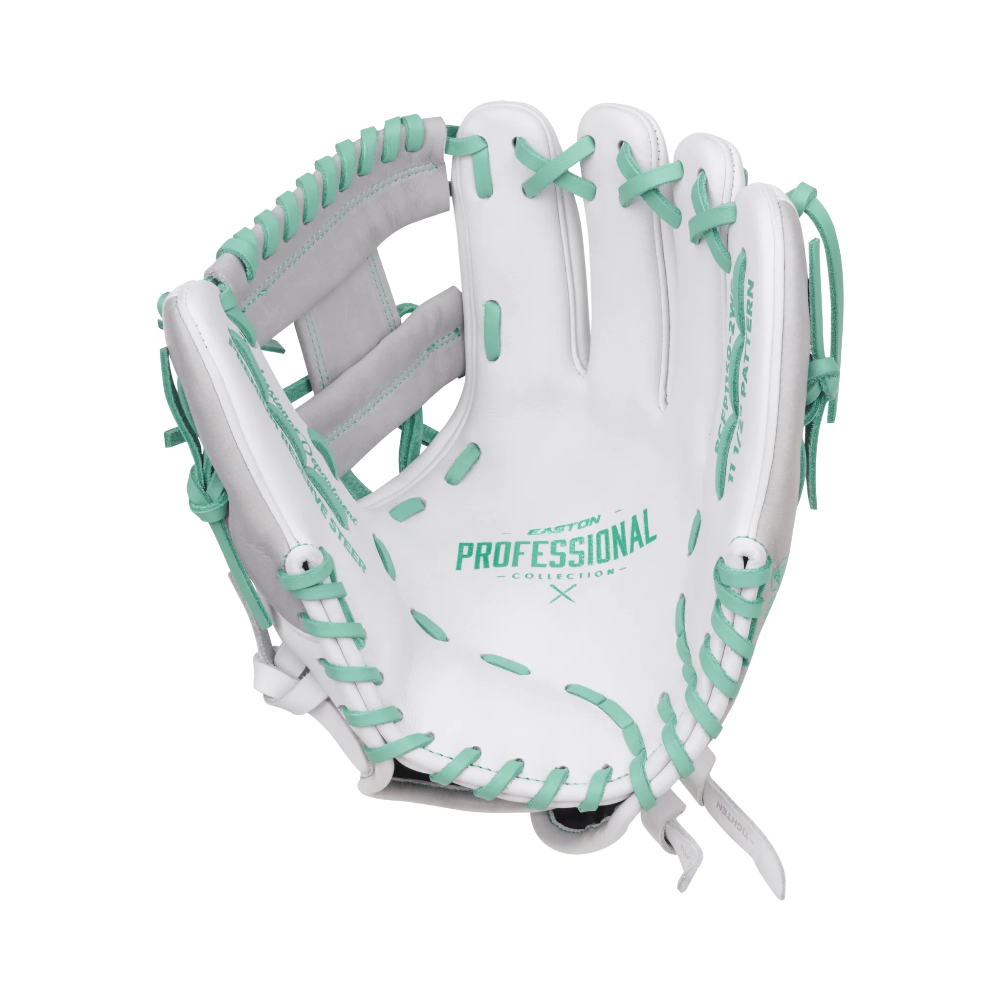 Easton Pro Collections Series Fastpitch Softball Glove 11.5" White/Mint - Image 3