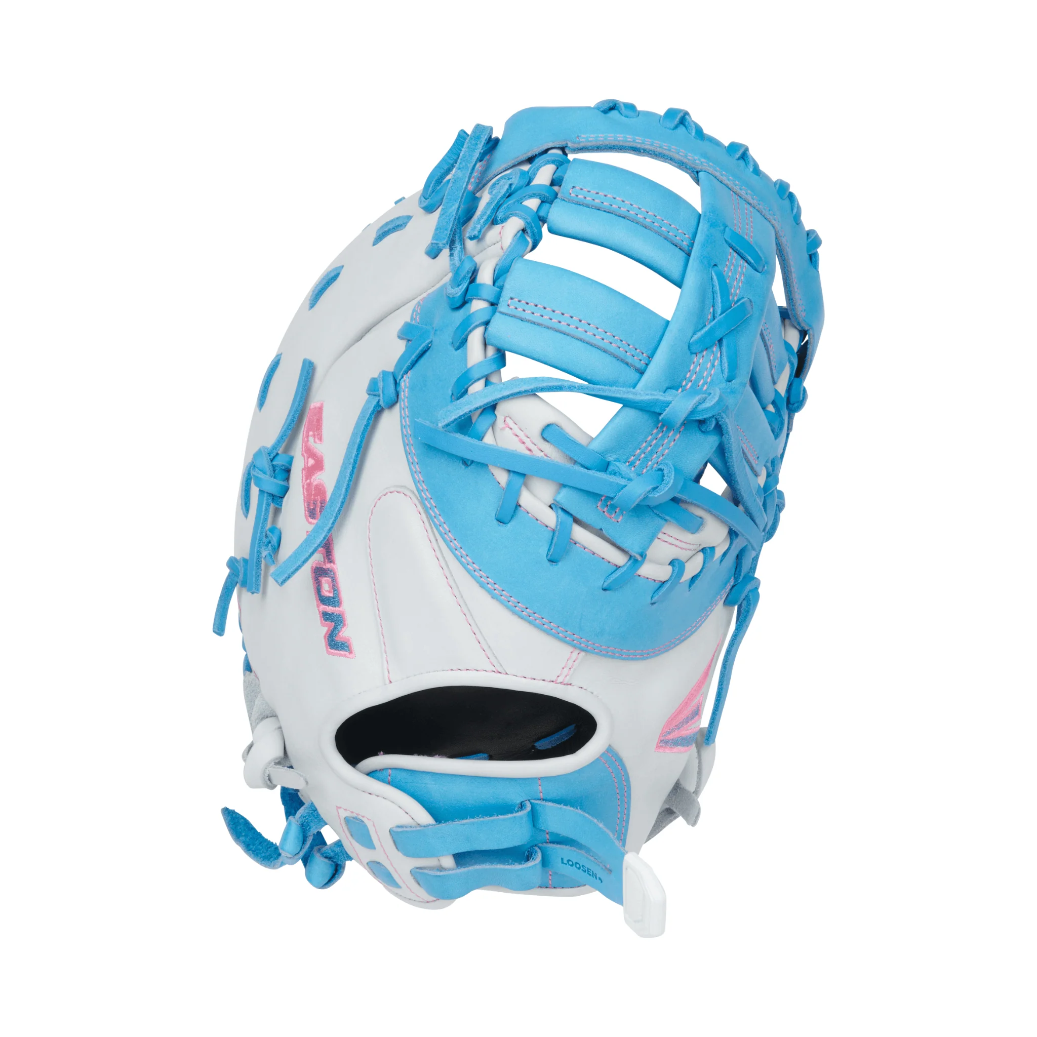 Easton Pro Collections Series First Base Mitt Softball Glove 13" White/Col.Blue - Image 2